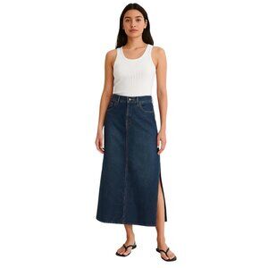 No Boundaries Vintage Y2K Denim Maxi Skirt Blue Size 15 Casual Retro Festival